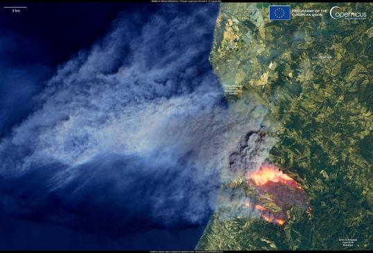 Wildfires in the Alentejo region of Portugal