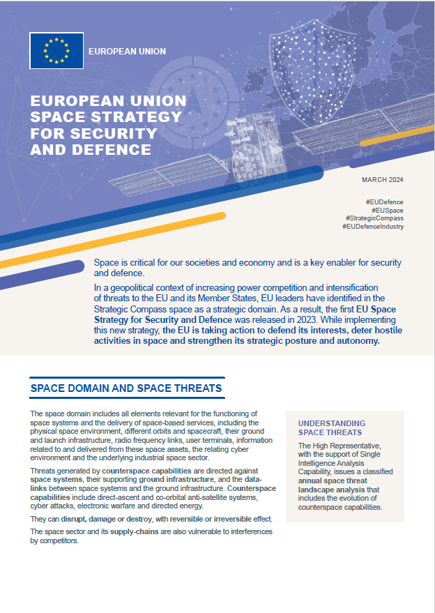 Factsheet EU Space Strategy for Security and Defence 